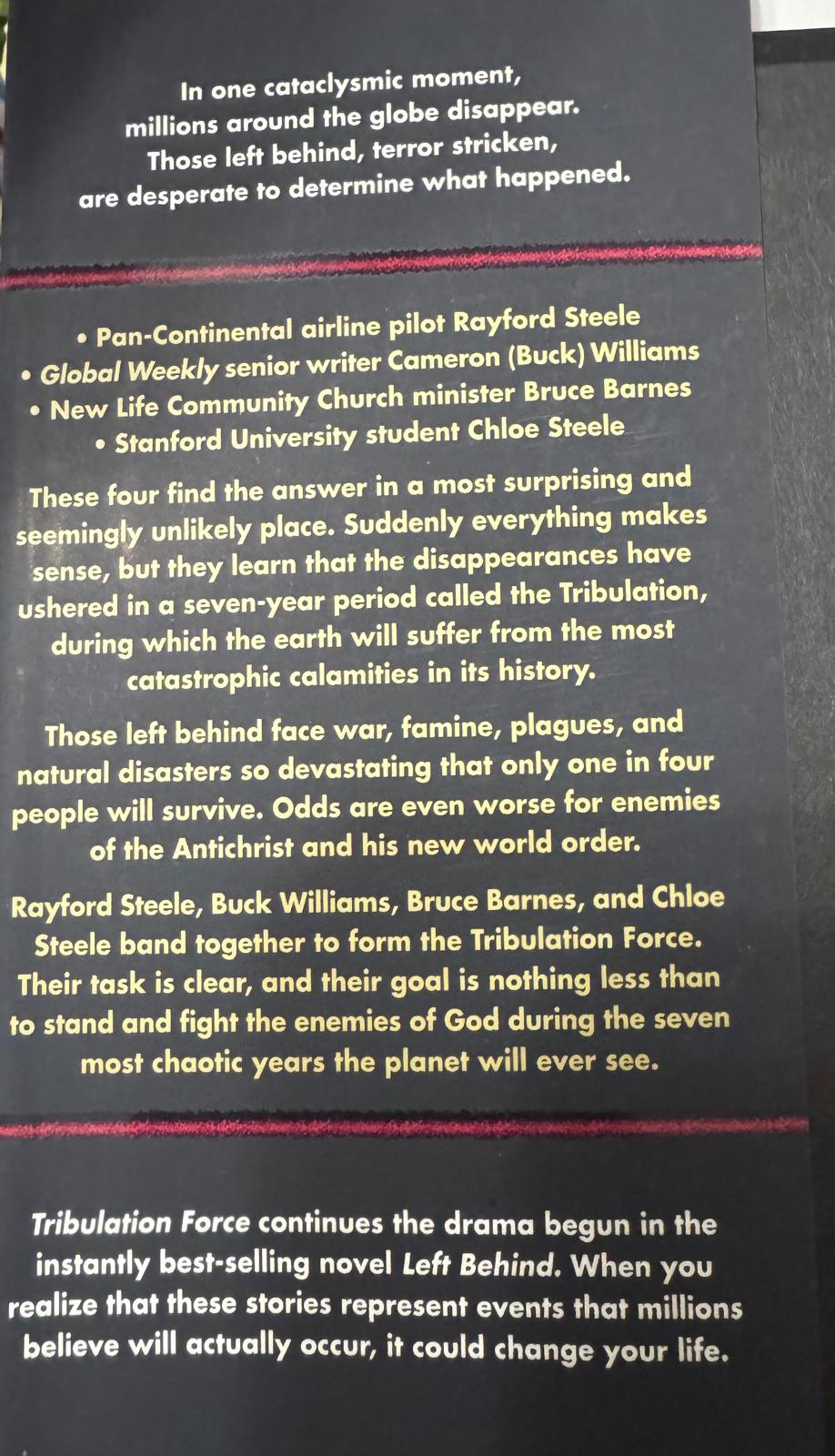 TRIBULATION FORCE. Tim LaHaye - Jerry B. Jenkins. Book from our library now available (#2 in the LEFT BEHING series). English edition.