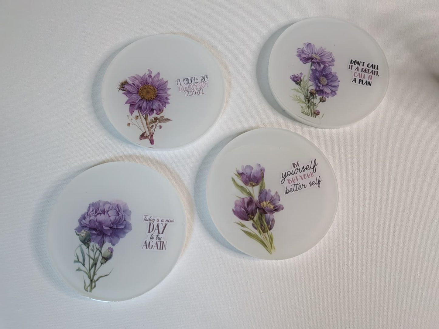 set of 4 coasters with holder